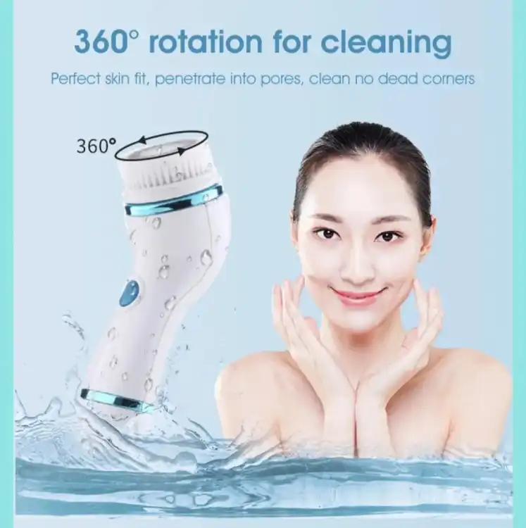 Cnaier 4-in-1 Electric Facial Cleansing Brush & Massager (AE-8286) ? USB Rechargeable Waterproof Face Scrubber ? Buy at Sahulatkart.com