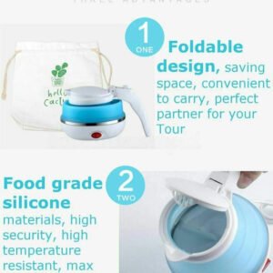 Fast Boiling 600ml Portable Travel Kettle ? Foldable Electric Silicone Water Boiler (Random Color) ? Order at Sahulatkart.com