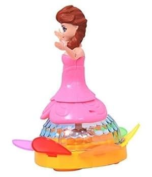 Princess Dancing Doll Toy With 3D LED Lights & Music ? 360 Rotating Musical Angel Girl ? Bump & Go Action (Random Color) ? Buy at Sahulatkart.com - Image 3