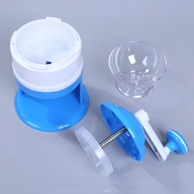 Portable Manual Ice Crusher & Snow Cone Maker ? Hand Crank Slush & Gola Ganda Machine (Blue/White) ? Buy at Sahulatkart.com - Image 2