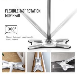 X-Type Flat Floor Mop ? Hands-Free Squeeze Microfiber Twist Mop ? 360? Rotating Head ? Order at Sahulatkart.com