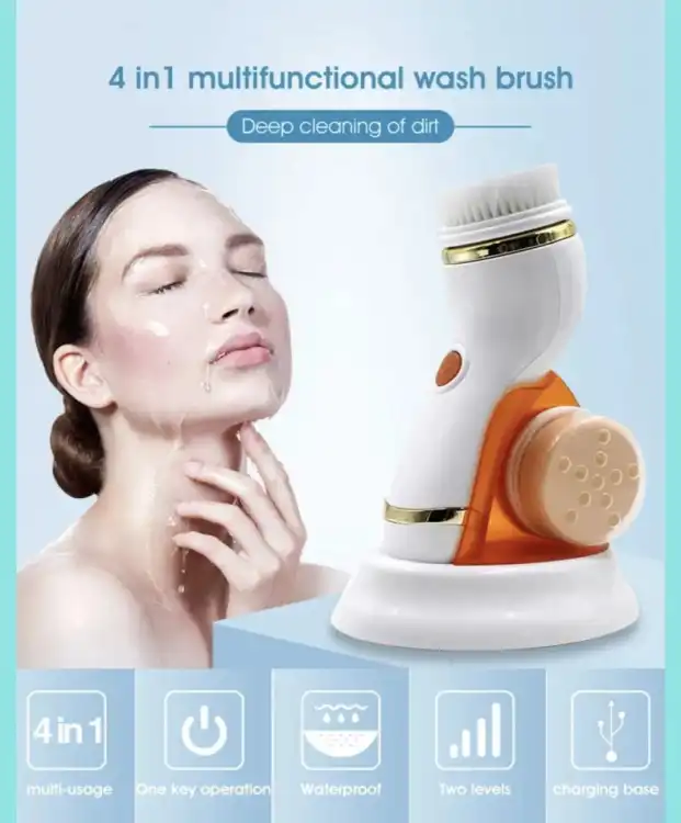 Cnaier 4-in-1 Electric Facial Cleansing Brush & Massager (AE-8286) ? USB Rechargeable Waterproof Face Scrubber ? Buy at Sahulatkart.com - Image 3