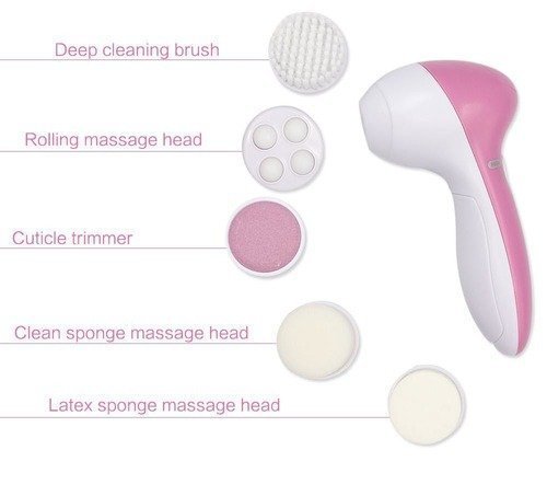 7 in 1 Electric Facial Cleanser & Massager ? Waterproof 360? Rotating Face Scrubber & Exfoliating Brush Kit ? Buy at Sahulatkart.com