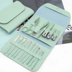 16 In 1 Professional Manicure & Pedicure Set ? Stainless Steel Nail Clipper & Grooming Kit With Leather Case (Random Color) ? Buy at Sahulatkart.com