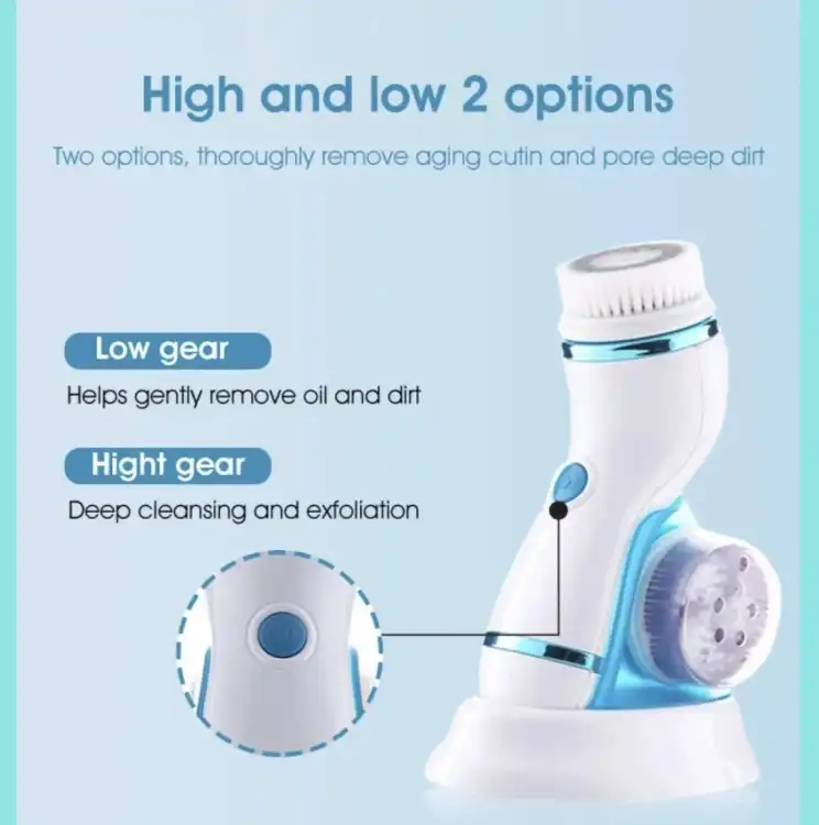 Cnaier 4-in-1 Electric Facial Cleansing Brush & Massager (AE-8286) ? USB Rechargeable Waterproof Face Scrubber ? Buy at Sahulatkart.com - Image 2