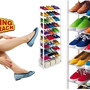 Amazing Shoe Rack 10 Tier ? Stores Up To 30 Pairs of Shoes ? Portable Metal & Plastic Organizer ? Buy at Sahulatkart.com