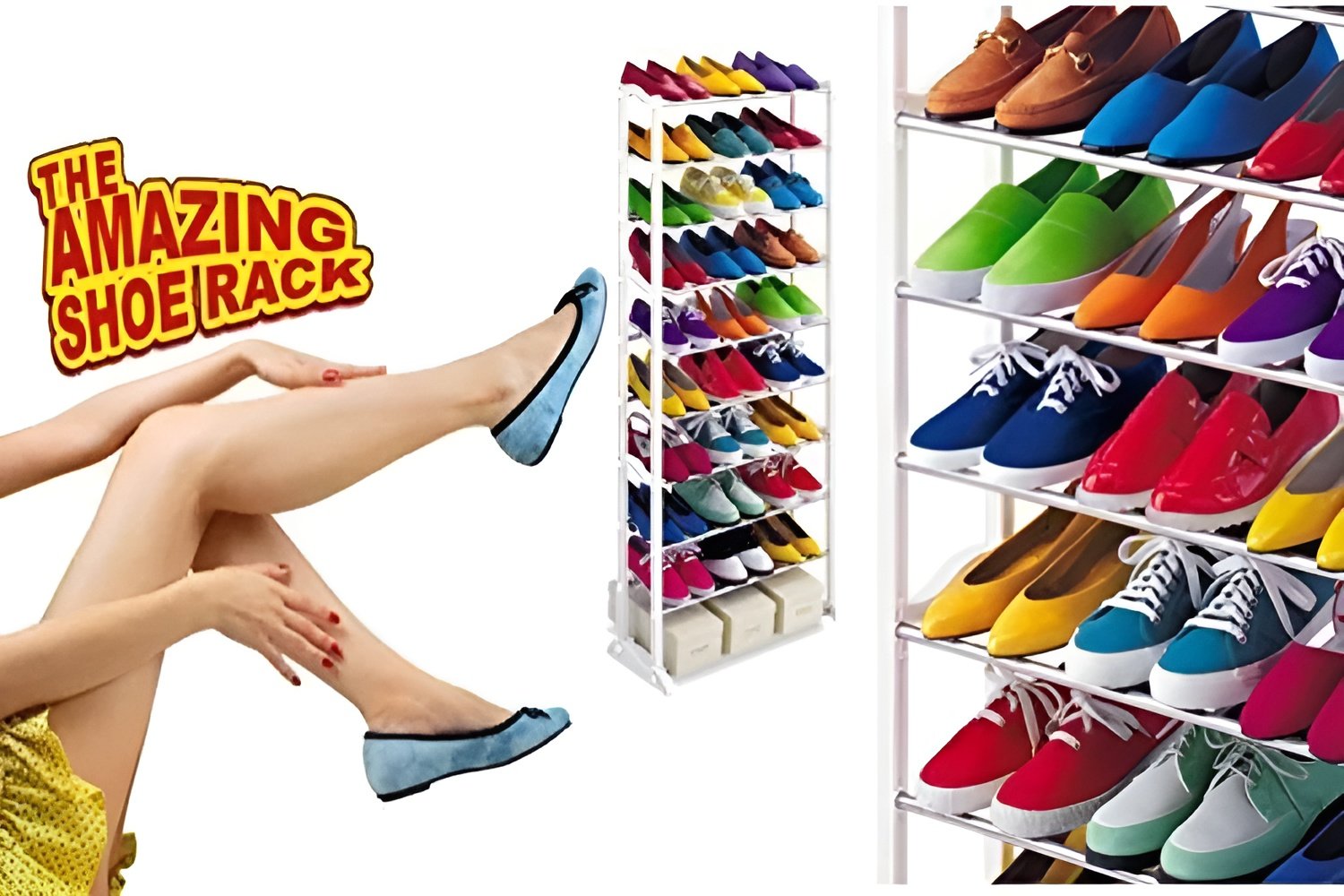 Amazing Shoe Rack 10 Tier ? Stores Up To 30 Pairs of Shoes ? Portable Metal & Plastic Organizer ? Buy at Sahulatkart.com