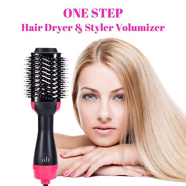 One Step 2-in-1 Hair Dryer & Volumizer Brush ? Hot Air Styler, Straightener & Curler (1000W) ? Order at Sahulatkart.com