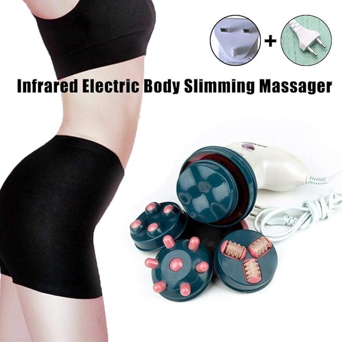 Electric Handheld Slimming Body Massager ? Professional Anti-Cellulite & Deep Tissue Vibration Machine with 4 Heads ? Buy at Sahulatkart.com