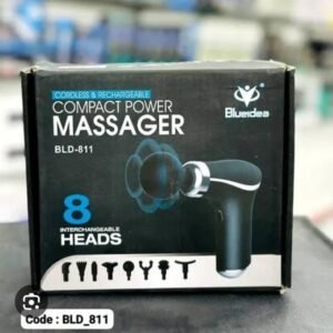 Cordless Rechargeable Body Massager Machine BLD-811 ? 8 Heads Handheld Deep Tissue Vibration ? Buy at Sahulatkart.com