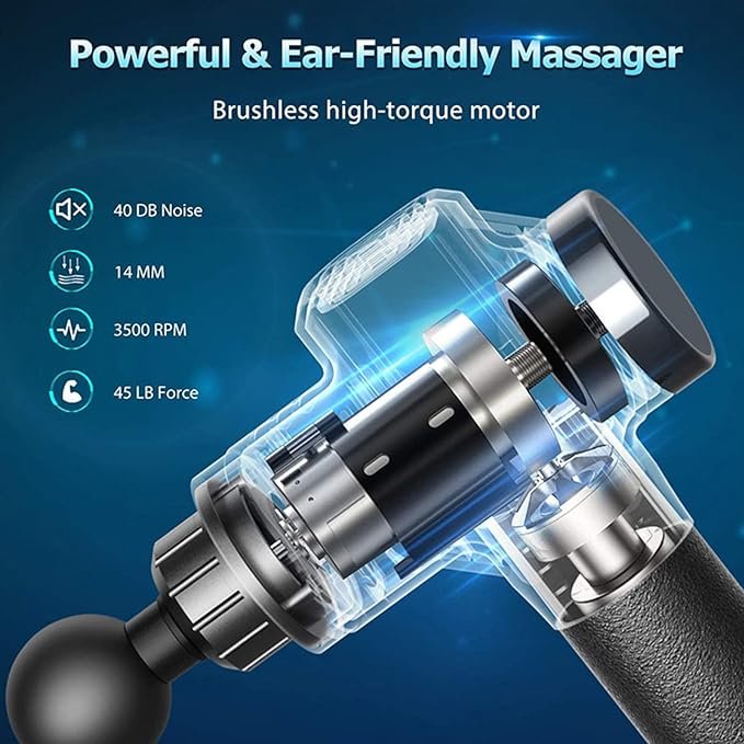 MGE-006 Deep Tissue Massage Gun ? Percussion Muscle Massager For Flexibility & Pain Relief (Random Color) ? Buy at Sahulatkart.com - Image 4