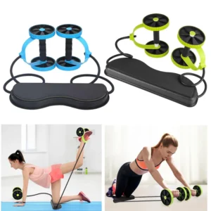 Revoflex Xtreme Abs Roller ? Double Wheel Resistance Band Abdominal Trainer & Home Gym Kit ? Buy at Sahulatkart.com