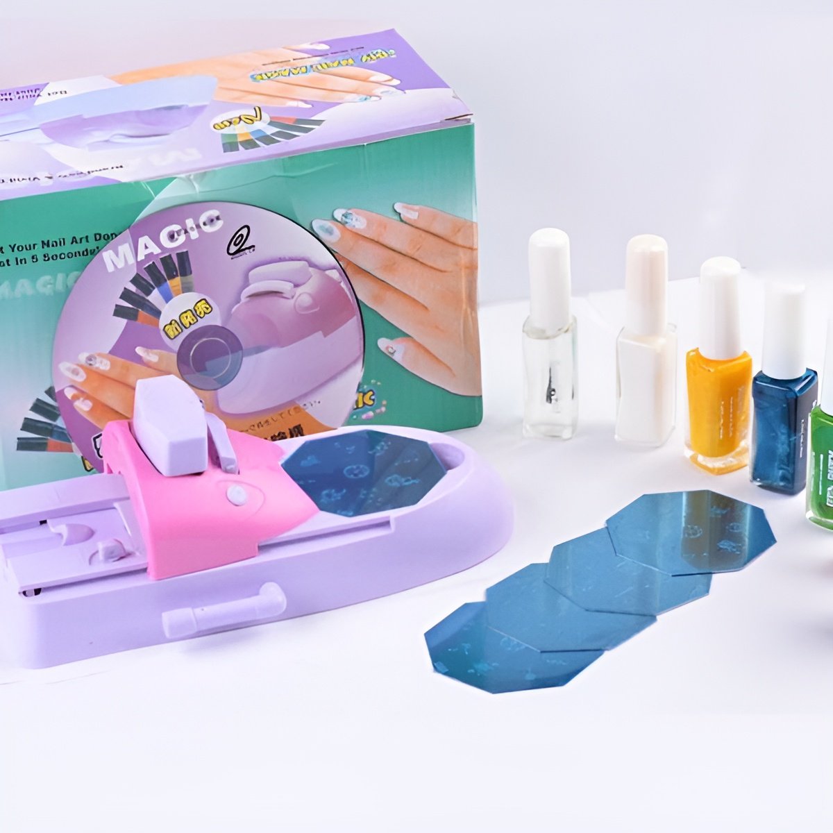 DIY Nail Art Magic Machine ? Manual Manicure Printing & Stamping Kit (Pink/Purple) ? Buy at Sahulatkart.com - Image 3