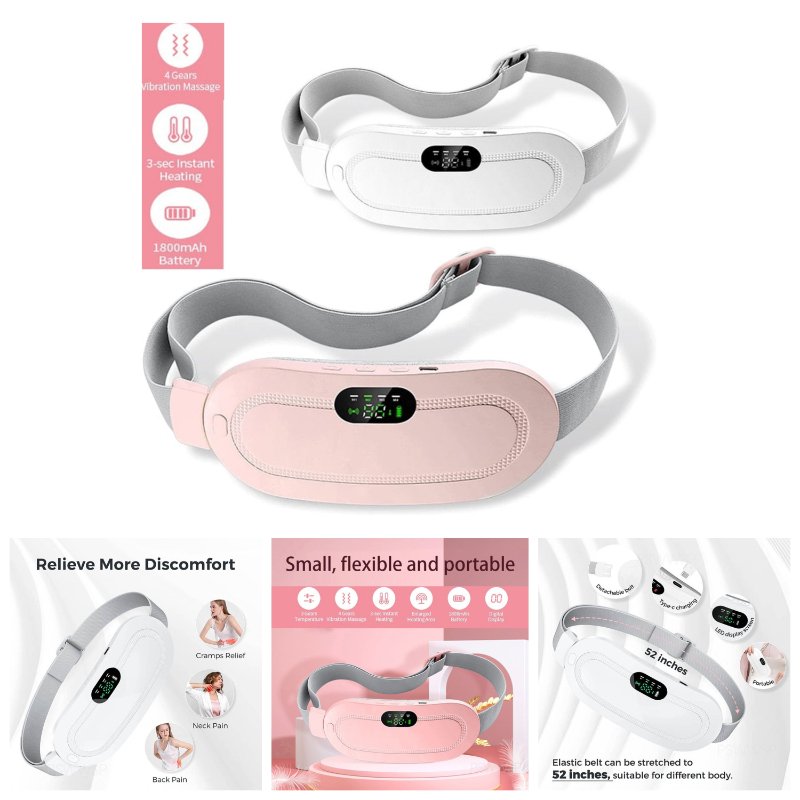 Digital Menstrual Heating Pad & Vibration Massager ? Intelligent Palace Warmer Belt For Period Cramp Relief (3 Heat/4 Modes) ? Buy at Sahulatkart.com - Image 3