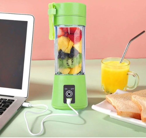 Portable 6-Blade Electric Juicer Cup ? USB Rechargeable Mini Fruit Blender & Ice Crusher (Random Color) ? Buy at Sahulatkart.com - Image 2