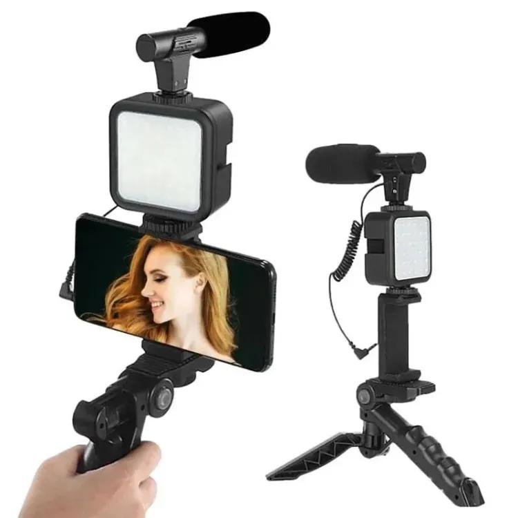 AY-49 Vlogging Video Making Kit ? Tripod, LED Light, Microphone & Remote ? All-in-One Mobile Studio ? Buy at Sahulatkart.com - Image 2
