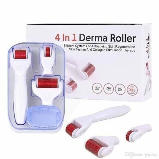 4-in-1 Meso Derma Roller System ? Professional Microneedle Kit for Hair Growth, Anti-Aging & Acne Scar Repair ? Buy at Sahulatkart.com