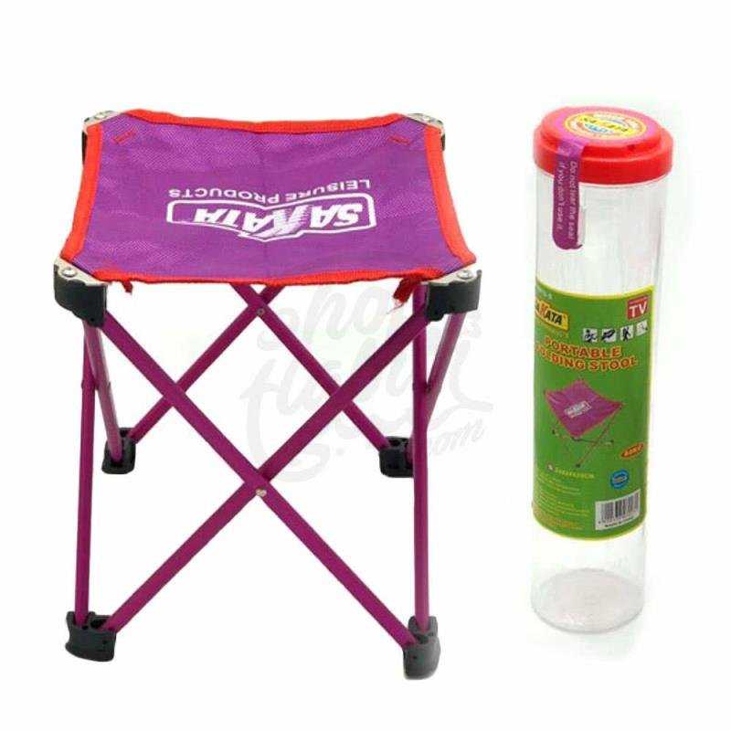 SAKATA Portable Foldable Stool ? Lightweight Mini Camping & Fishing Chair With Carry Bag (Random Color) ? Buy at Sahulatkart.com - Image 3