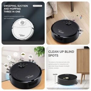 3-in-1 Mini Smart Robot Vacuum Cleaner ? Wireless Sweeping & Mopping Machine ? USB Rechargeable (Random Color) ? Buy at Sahulatkart.com