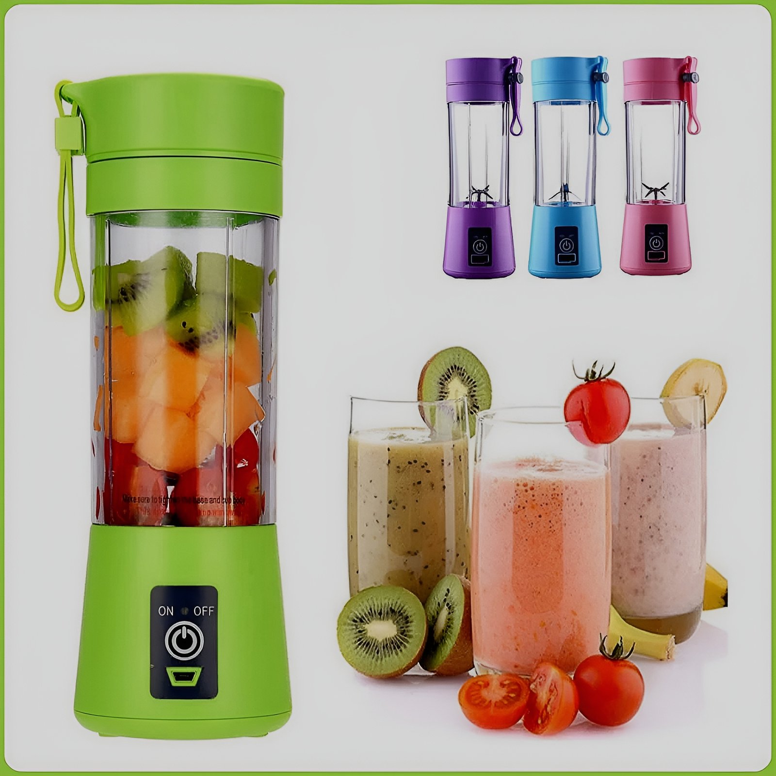 Portable Mini 6-Blade Juicer Blender 380ml ? USB Rechargeable Outdoor Smoothie Maker (Random Color) ? Buy at Sahulatkart.com - Image 5
