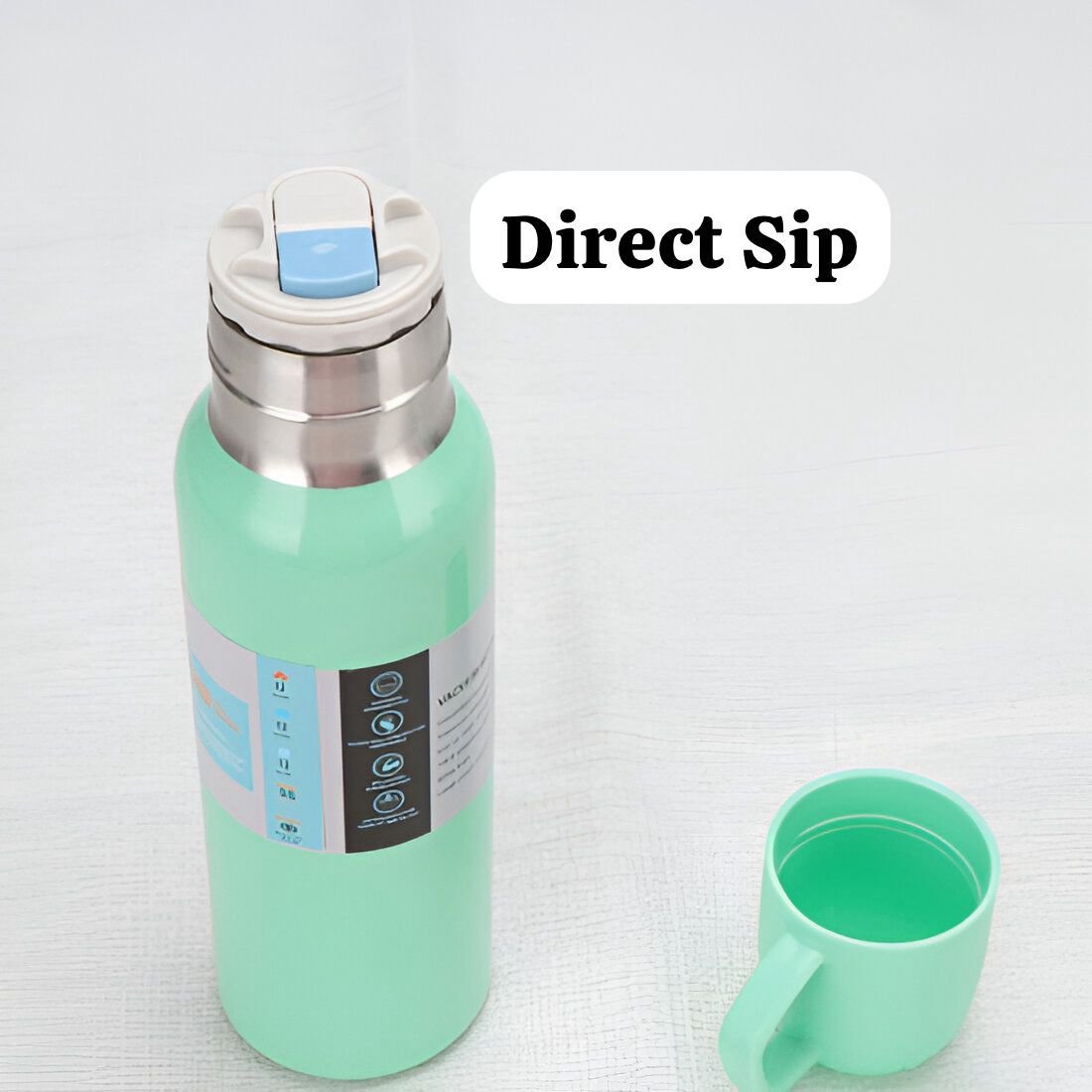 New Shape Stainless Steel Vacuum Flask Gift Set 550ml ? Insulated Bottle With 2 Cups & Box (Random Color) ? Buy at Sahulatkart.com