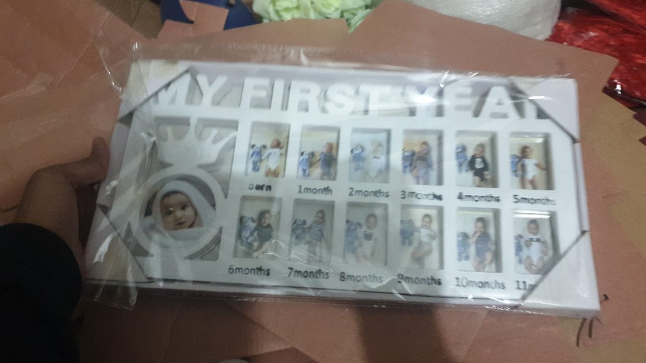 Baby's First Year Monthly Milestone Photo Frame ? 12 Months Plastic Keepsake Picture Frame (Holds 13 Photos) ? Buy at Sahulatkart.com