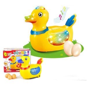Musical Electric Lay Eggs Duck Toy ? Bump & Go Walking Duck With Lights & Sounds ? Buy at Sahulatkart.com