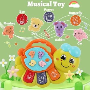 Caterpillar Musical Piano Toy For Babies ? Interactive Animal Sounds & Light-Up Keyboard (12M+) ? Buy at Sahulatkart.com