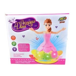 Princess Dancing Doll Toy With 3D LED Lights & Music ? 360 Rotating Musical Angel Girl ? Bump & Go Action (Random Color) ? Buy at Sahulatkart.com