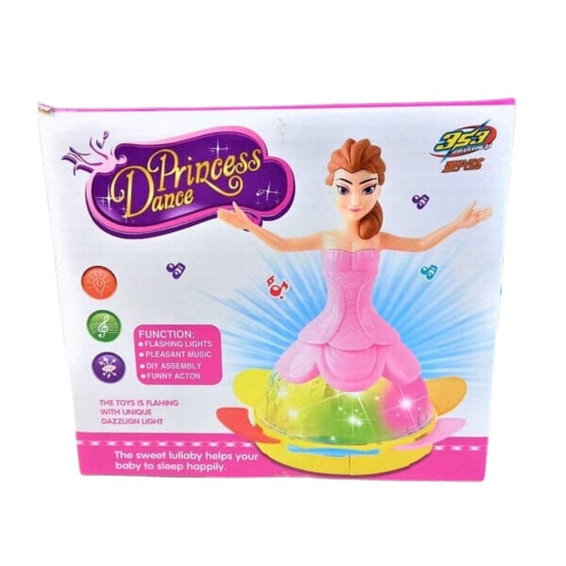 Princess Dancing Doll Toy With 3D LED Lights & Music ? 360 Rotating Musical Angel Girl ? Bump & Go Action (Random Color) ? Buy at Sahulatkart.com