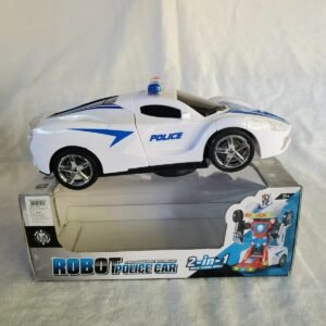 Robot Police Car Transformer Toy ? Electric Deforming Car with 3D Lights, Music & Bump-and-Go Action ? Buy at Sahulatkart.com