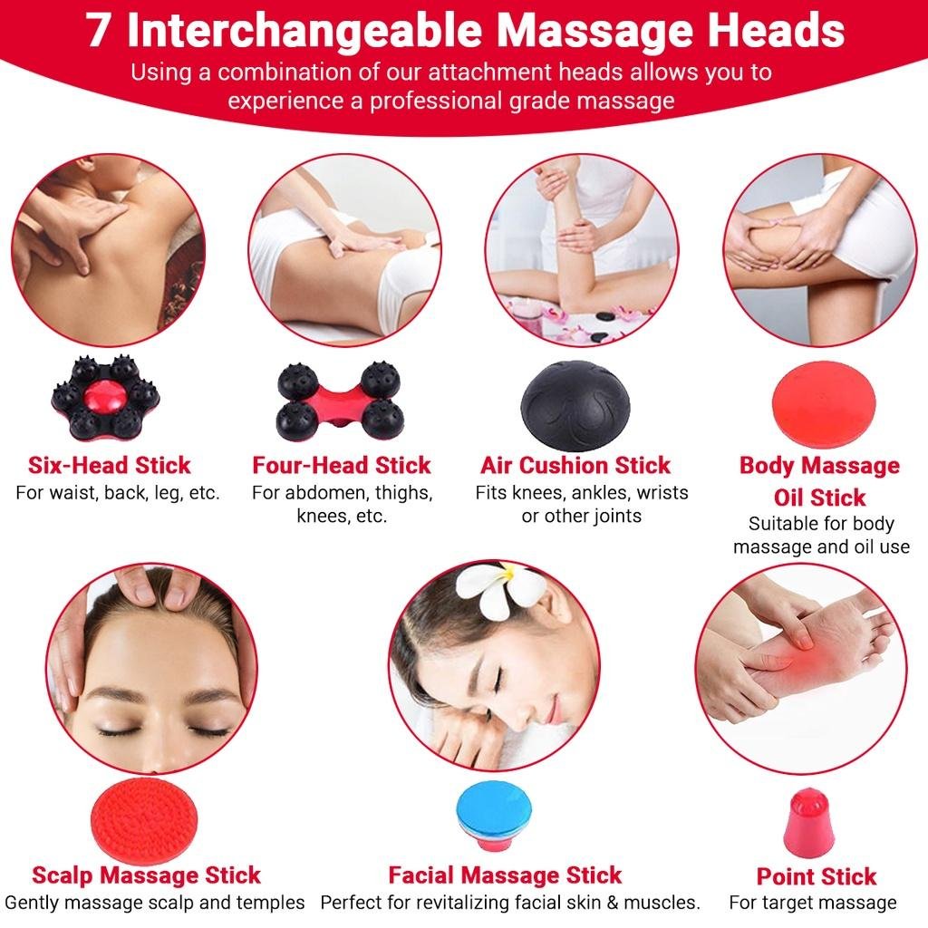 Blue Idea Cordless Rechargeable Body Massager ? Handheld Deep Tissue Percussion Machine With 7 Heads ? Buy at Sahulatkart.com - Image 3