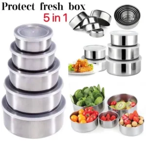 Stainless Steel Mixing Bowl Set of 5 ? Food-Grade Rust-Resistant Nesting Bowls ? Order at Sahulatkart.com