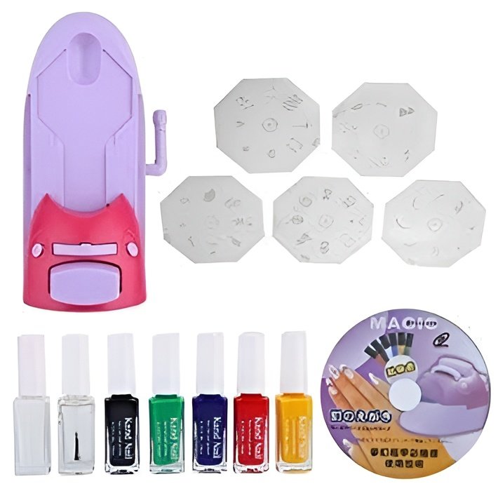 DIY Nail Art Magic Machine ? Manual Manicure Printing & Stamping Kit (Pink/Purple) ? Buy at Sahulatkart.com - Image 4