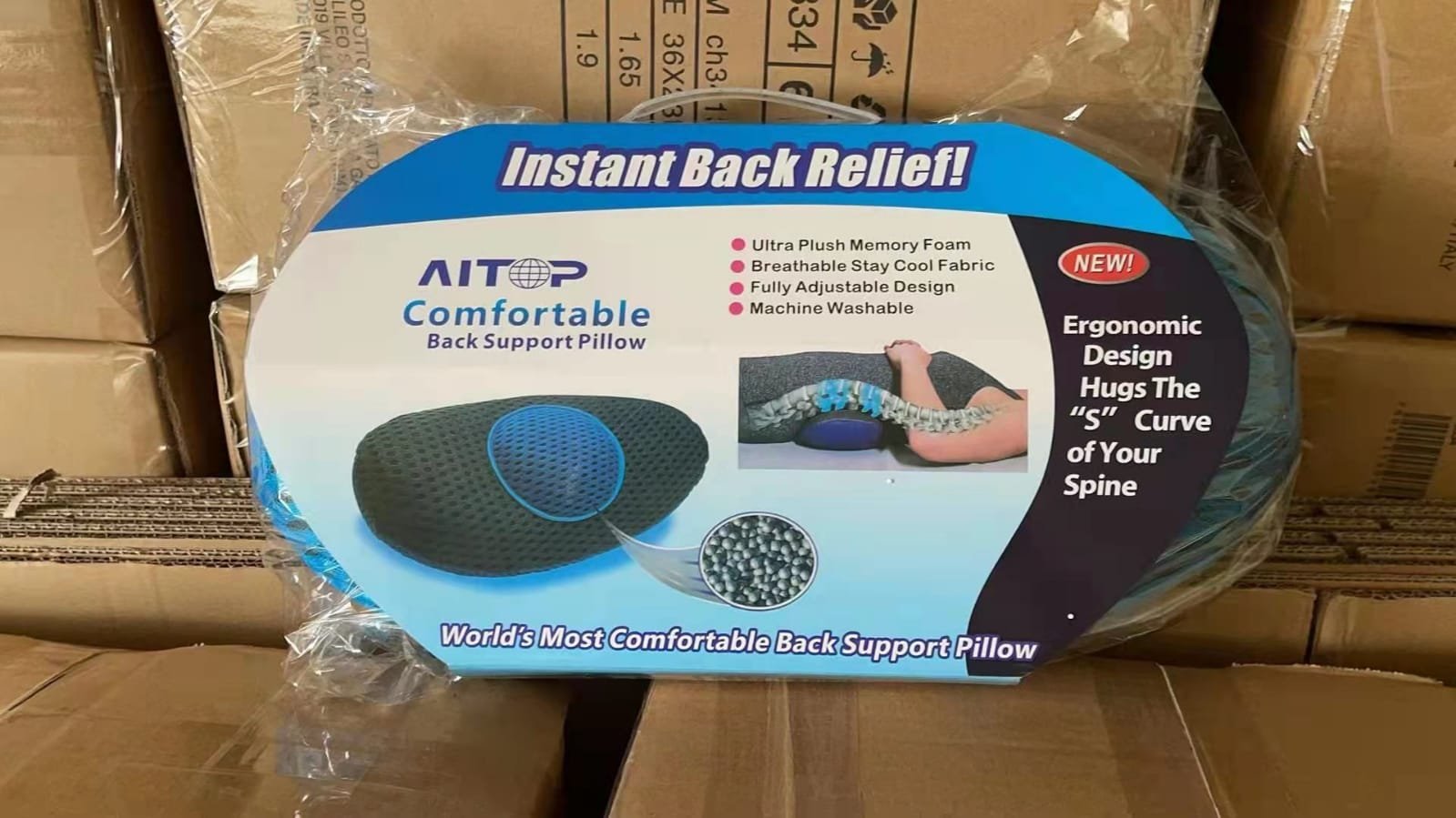 Comfy Curve Back Pain Relief Cushion ? Memory Foam Lumbar Support Pillow with Adjustable Microbead Core ? Ergonomic Posture Corrector for Office, Car & Home - Image 4