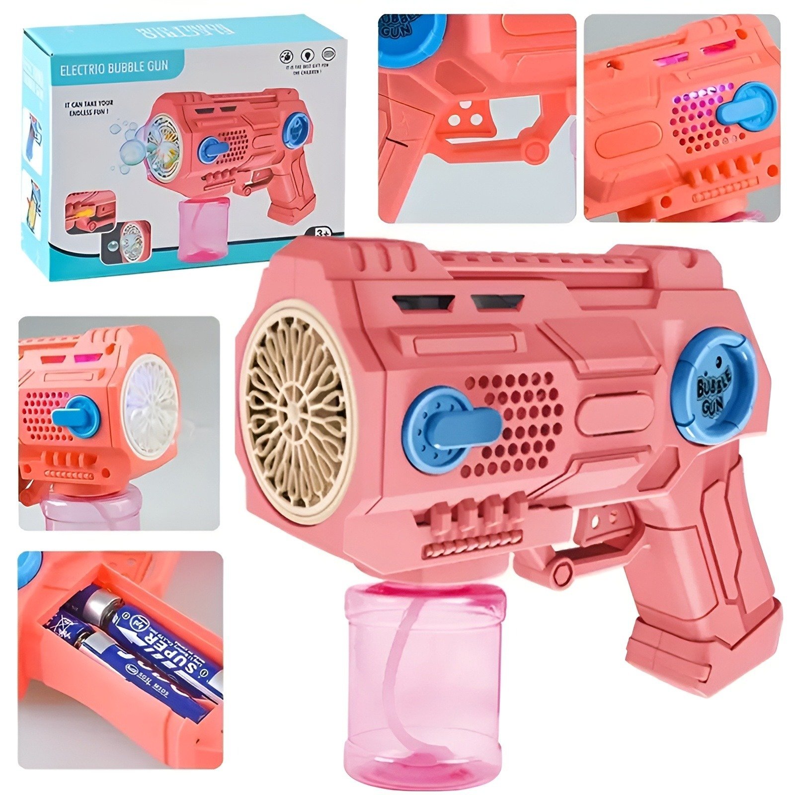 Children?s Handheld Porous Electric Bubble Gun ? Automatic Light & Music Bubble Blower ? Mess-Free Bottle Fix System (Random Color) ? Buy at Sahulatkart.com - Image 4
