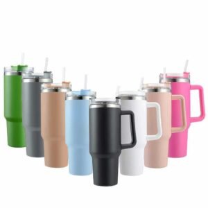 Stanley 40 Oz (1200ml) Stainless Steel Vacuum Insulated Tumbler With Straw & Handle ? Hot & Cold Travel Mug (Random Color) ? Buy at Sahulatkart.com