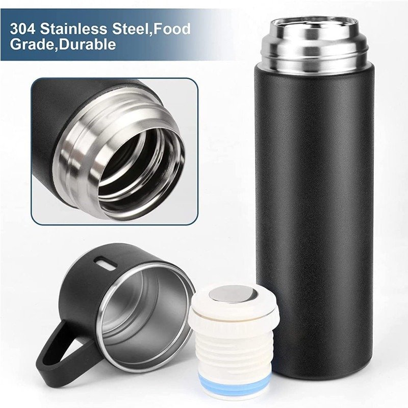 Stainless Steel Vacuum Flask Bottle With Cup Lid ? Double Wall Insulated Thermos For Hot & Cold Drinks (Random Color) ? Buy at Sahulatkart.com - Image 3