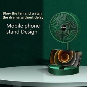 Rechargeable Telescopic Folding Fan ? Portable USB Desk Fan With Adjustable Height & 3 Speeds (Random Color) ? Buy at Sahulatkart.com