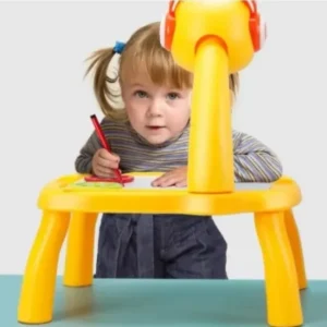 Giraffe LED Projector Drawing Board Table ? Mini Kids Art Painting Desk With 12 Markers & 3 Slides (Random Color) ? Buy at Sahulatkart.com