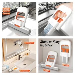 Foldable Mini Mop for portable kitchen and car cleaning