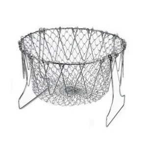Stainless Steel Multi-Functional Foldable Chef Basket for frying and steaming