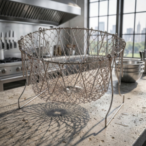 Stainless Steel Multi-Functional Foldable Chef Basket for frying and steaming
