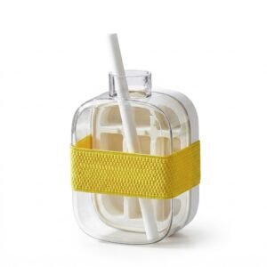 Person holding the 500ml water bottle ice cube tray with refreshing cold water