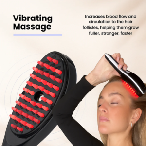Rechargeable electric massage comb and scalp massager with light therapy for hair care