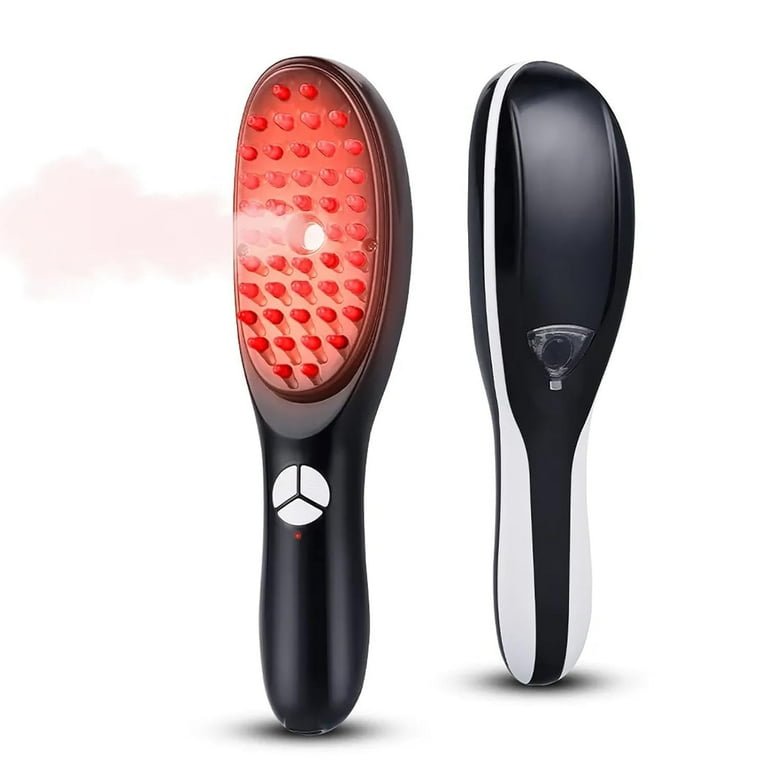 Rechargeable electric massage comb and scalp massager with light therapy for hair care