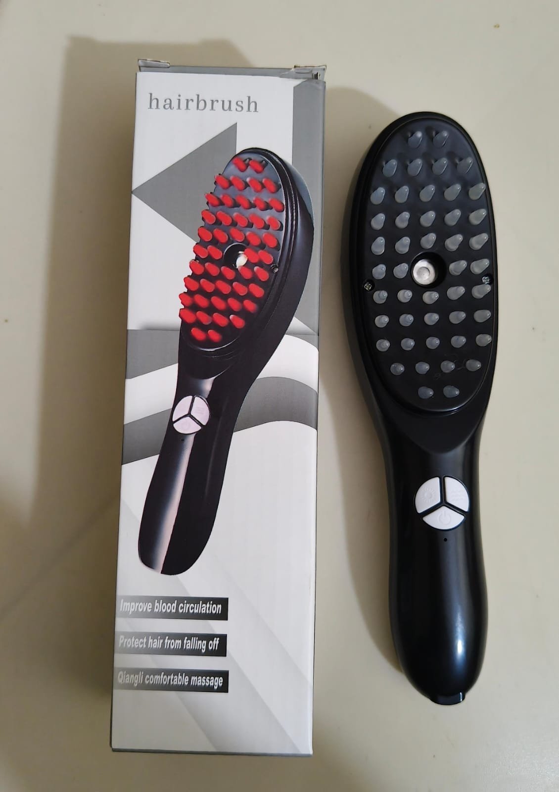Rechargeable electric massage comb and scalp massager with light therapy for hair care