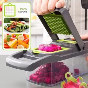 16 pieces multifunctional vegetable chopper and manual food slicer with collection box