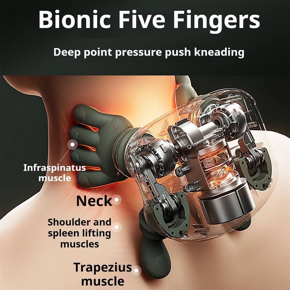 Smart finger pressure neck massager with heat function relaxing tight shoulder muscles