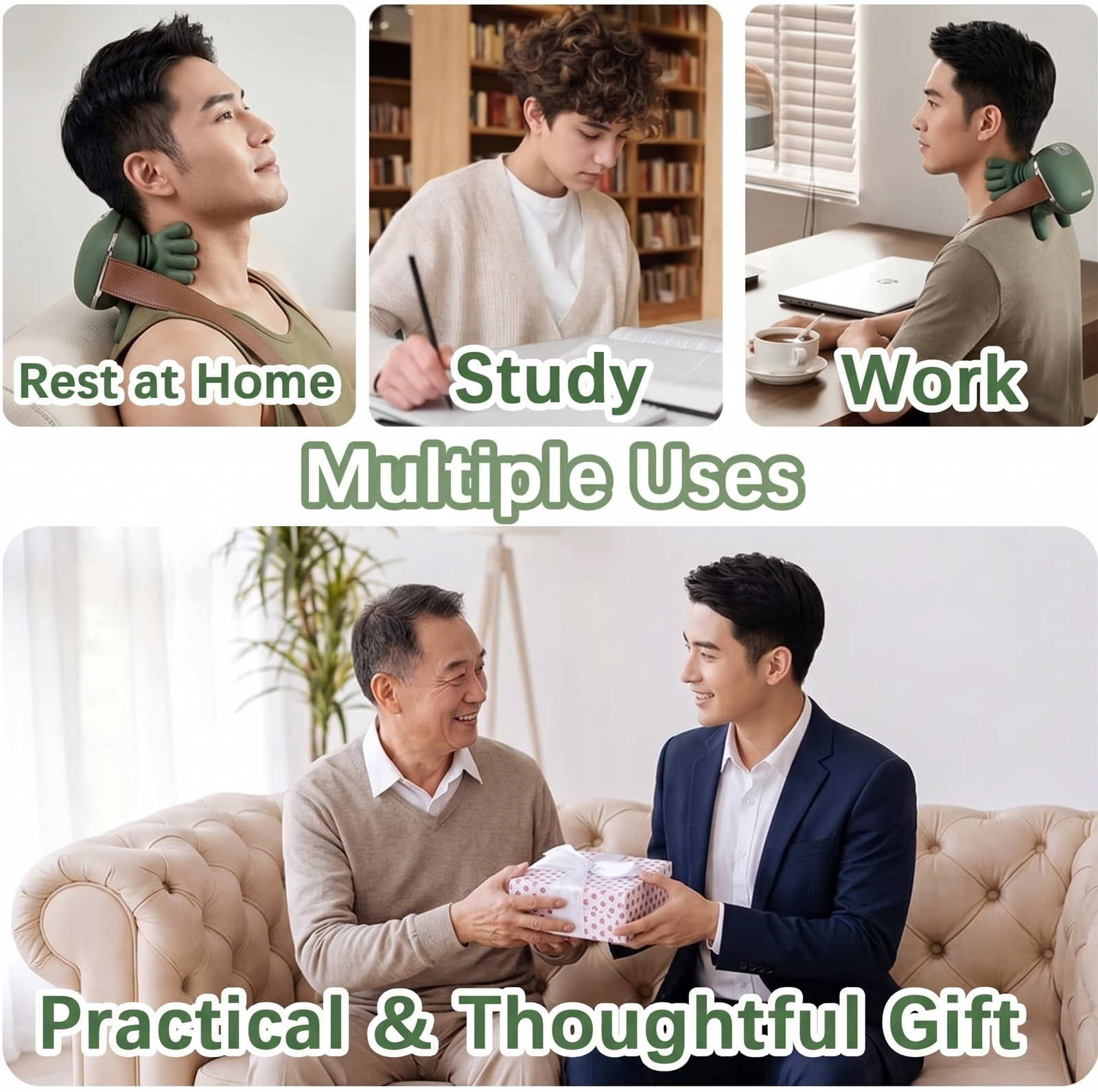 Smart finger pressure neck massager with heat function relaxing tight shoulder muscles